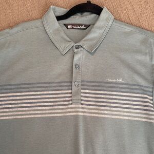 Travis Mathew Gray Polo with Stripes